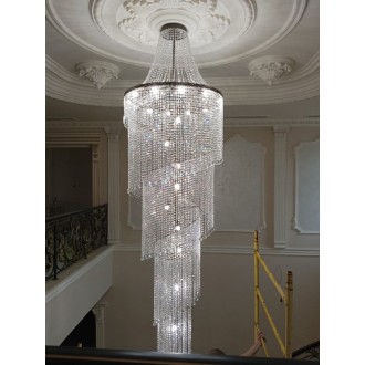 Большая хрустальная люстра №2 каскадная