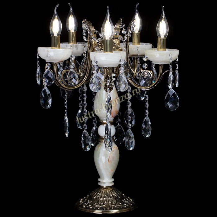 Настольная лампа Антик №5 с камнем - Изображение 2