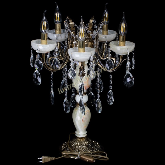 Настольная лампа Антик №5 с камнем - Изображение 3